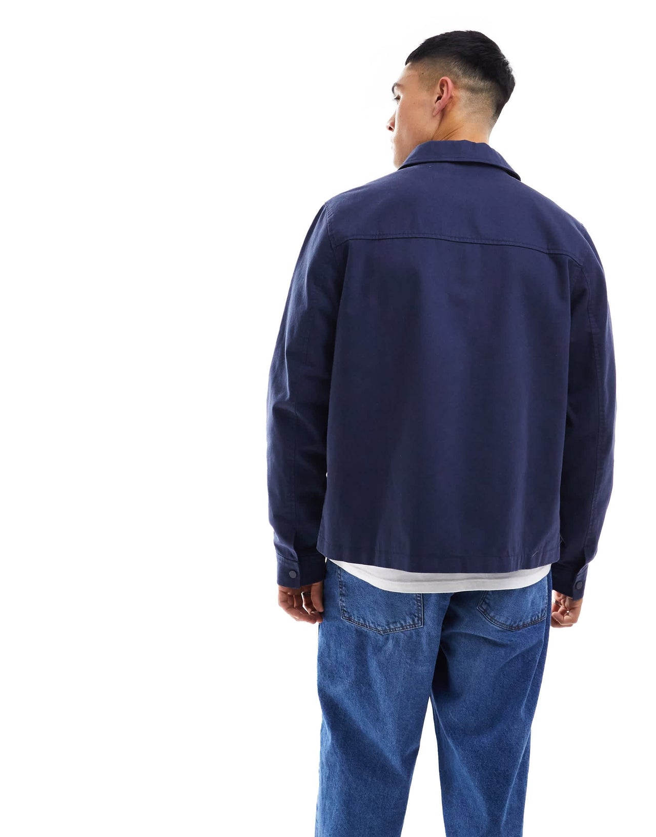 ASOS DESIGN harrington jacket in navy