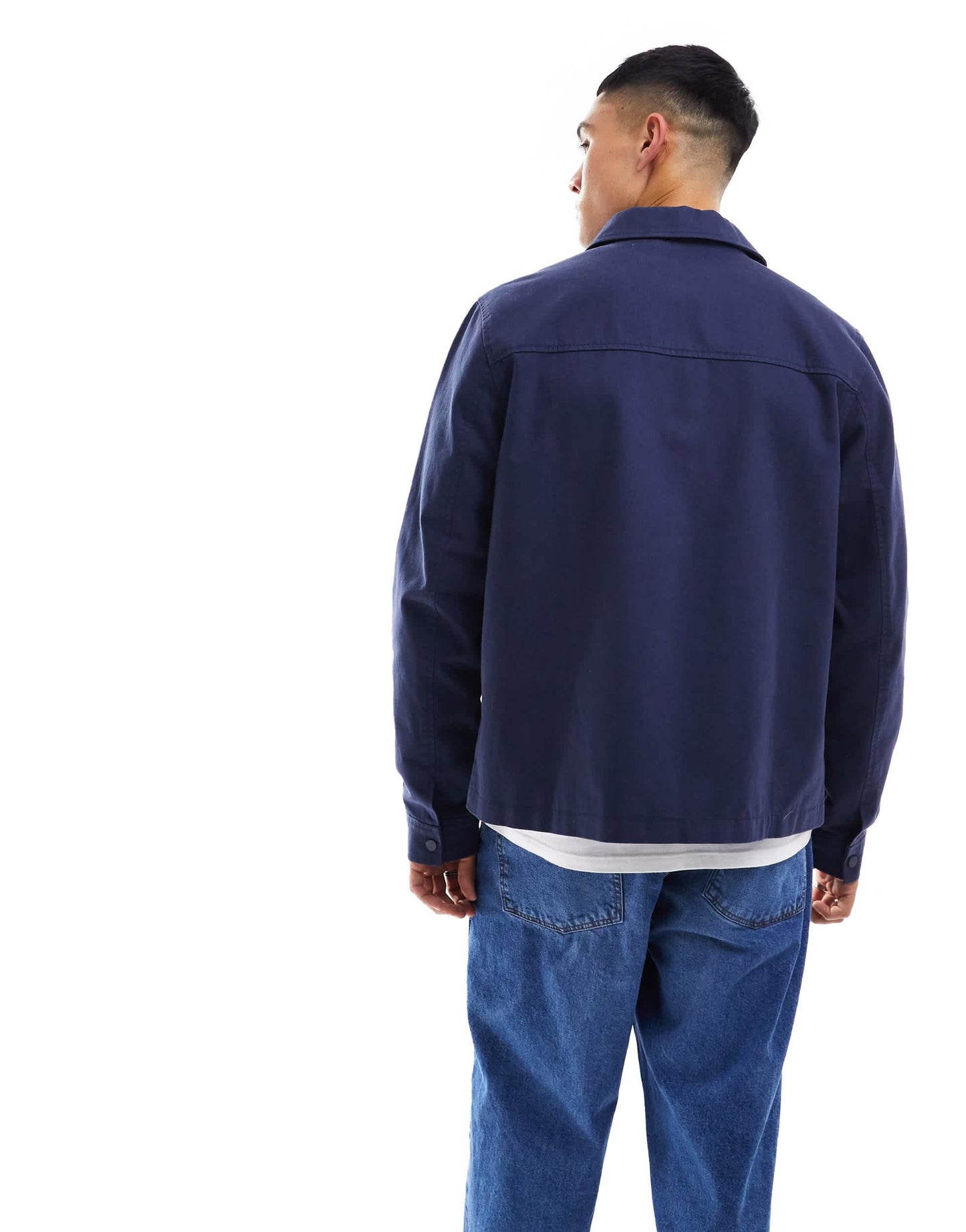 ASOS DESIGN harrington jacket in navy
