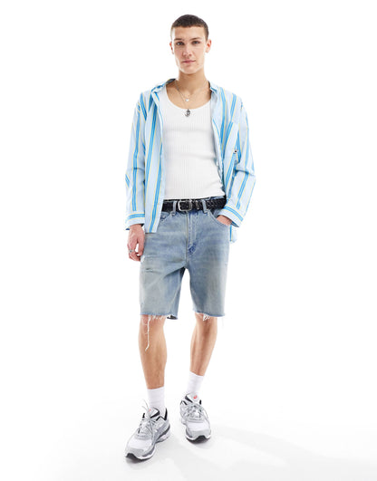 COLLUSION ribbed knitted vest in white