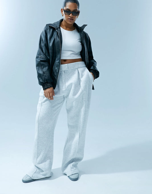 ASOS DESIGN Curve tailored joggers in grey marl