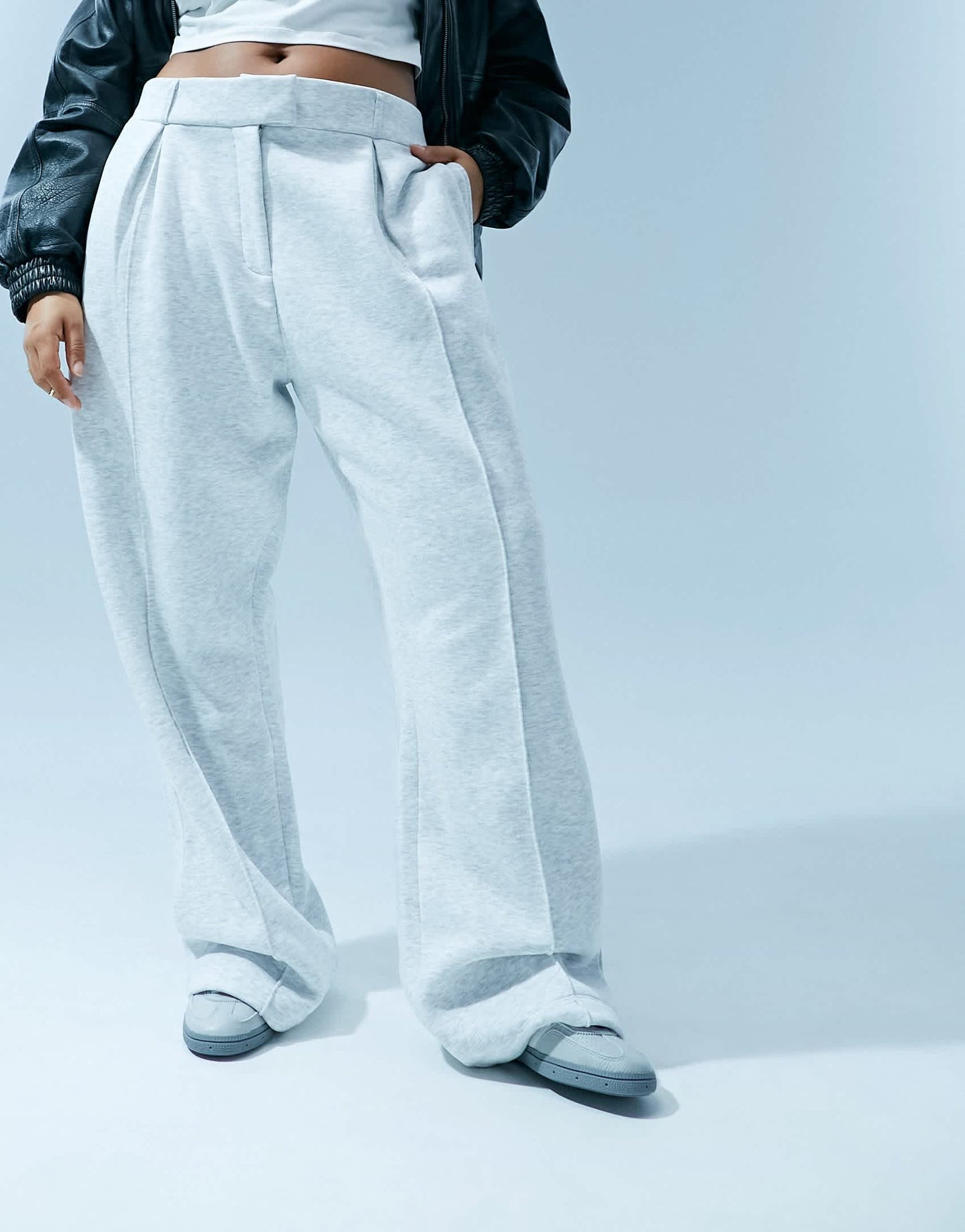 ASOS DESIGN Curve tailored joggers in grey marl