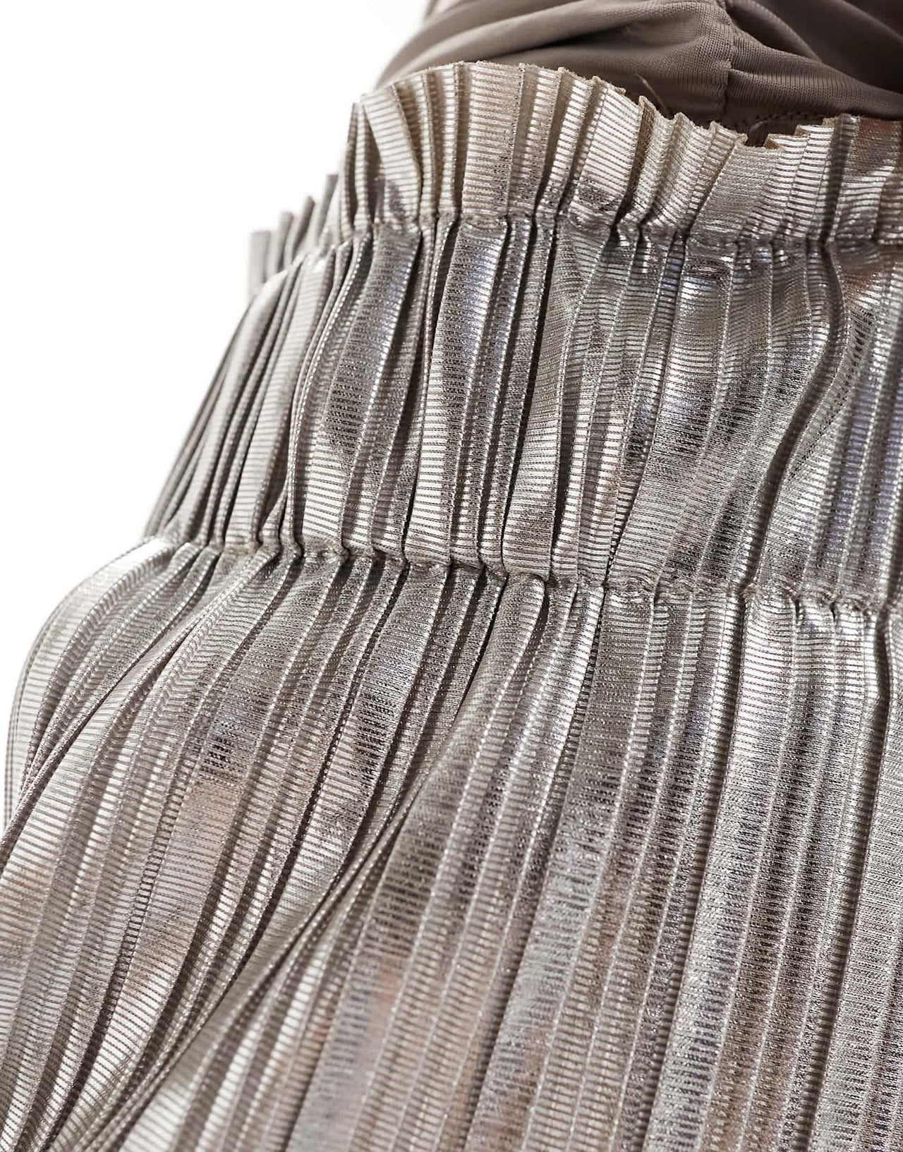 Y.A.S plisse wide leg trousers in metallic silver