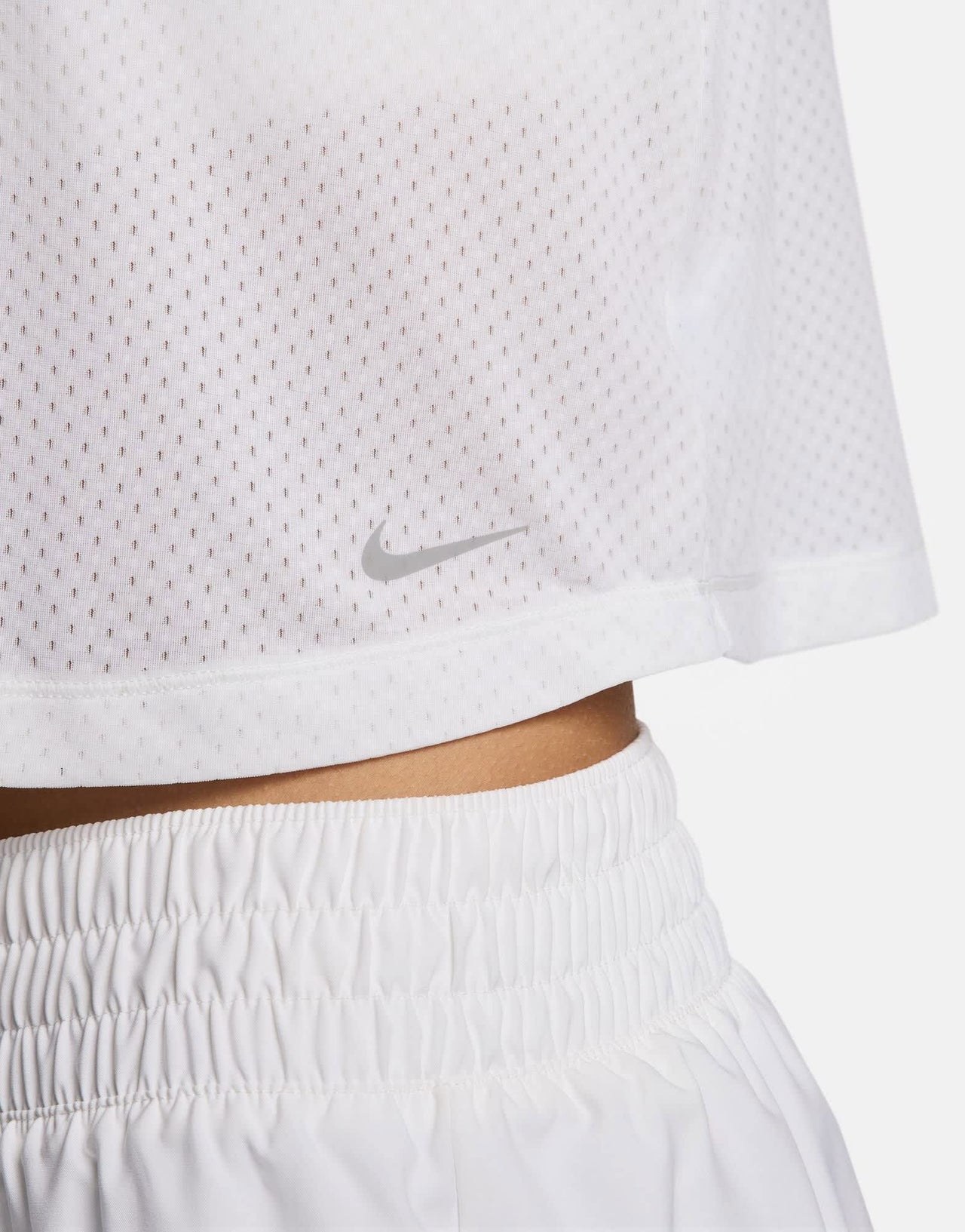 Nike One Training Dri-Fit breath mesh tank top in white