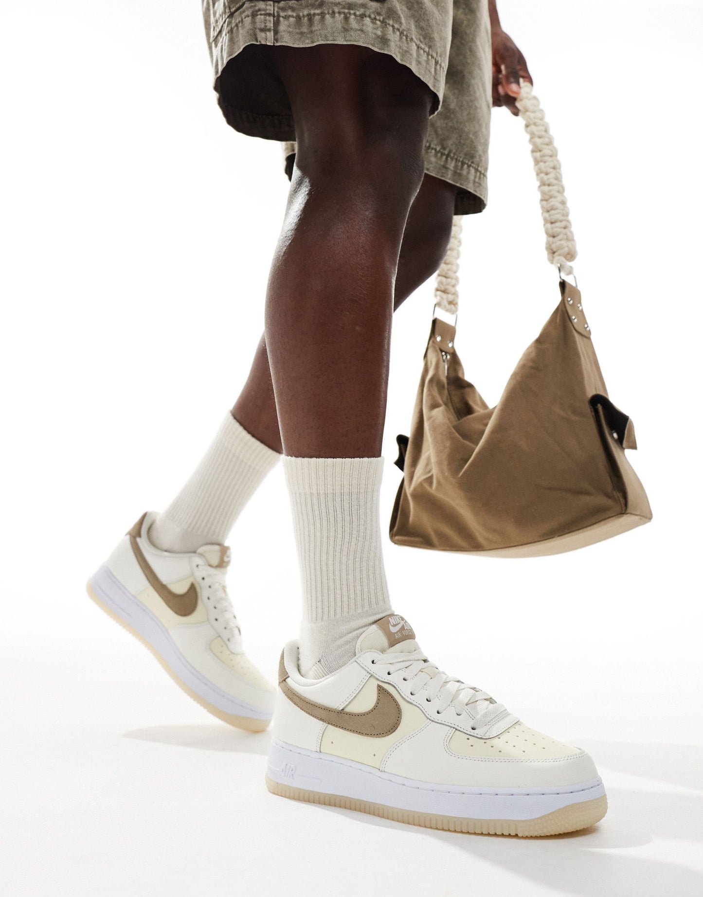 Nike Air Force 1 '07 trainers in cream and khaki
