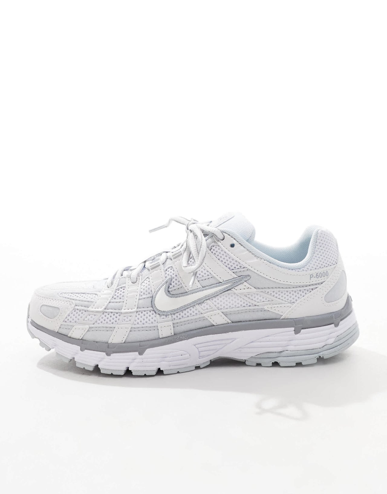 Nike P-6000 trainers in white and silver
