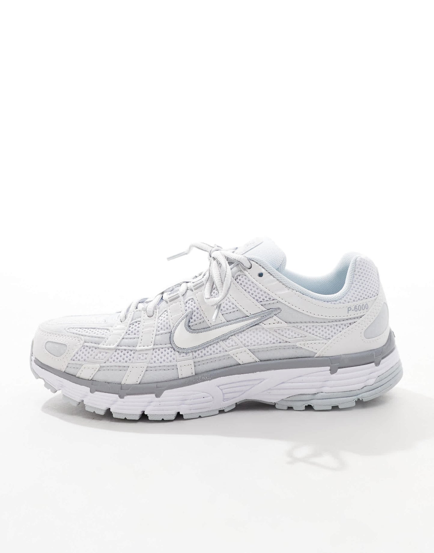 Nike P-6000 trainers in white and silver