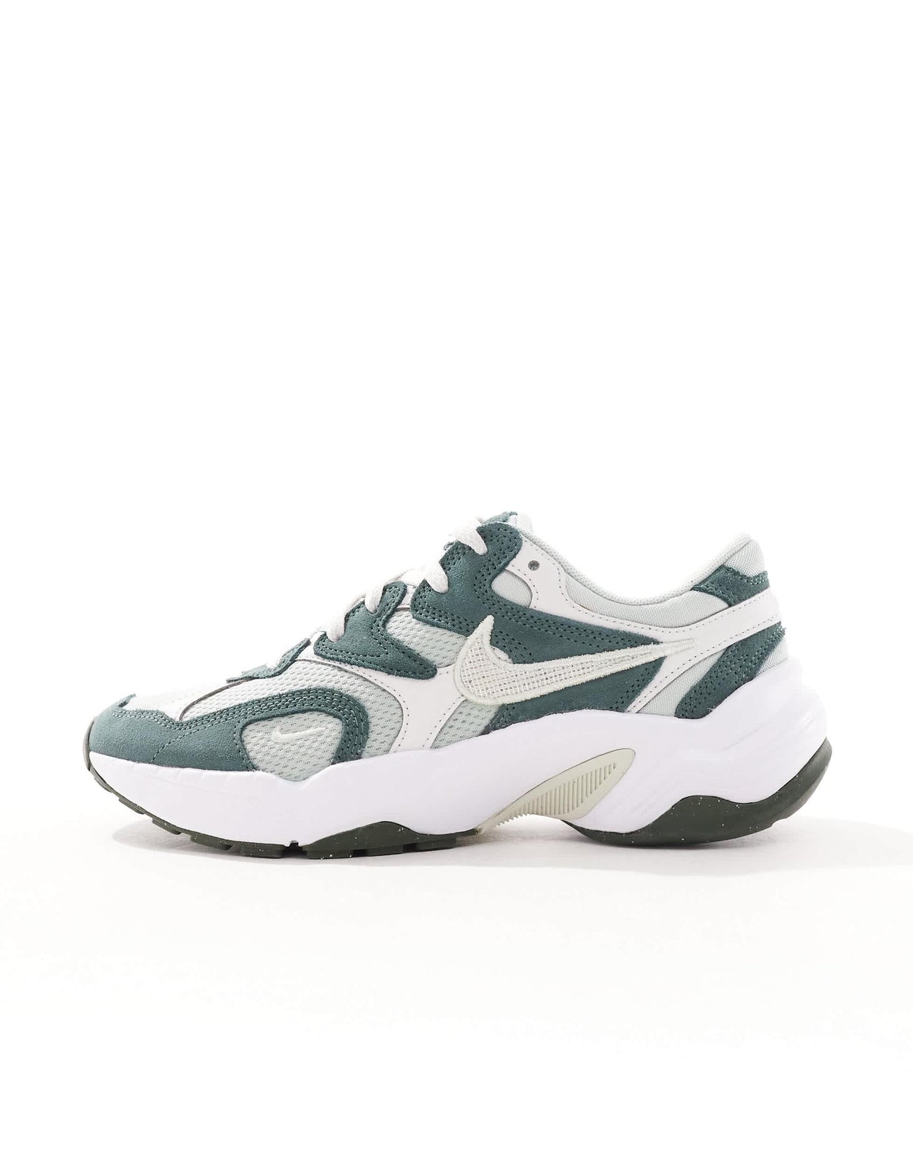 Nike AL8 trainers in green and white