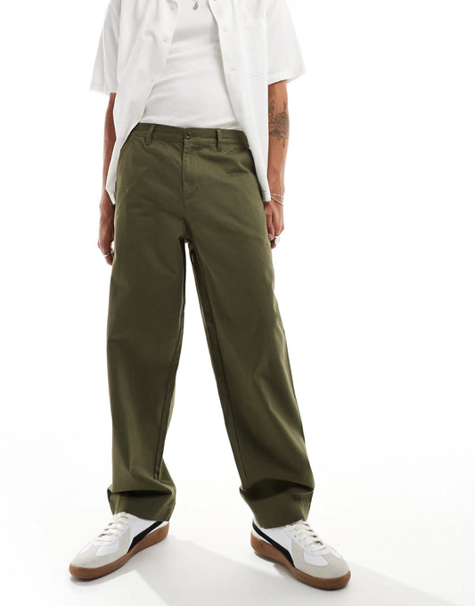 Fred Perry straight leg twill trousers in uniform green