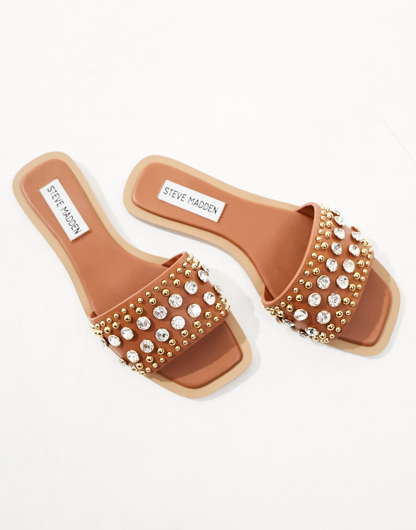 Steve Madden flat sandal with beads in tan