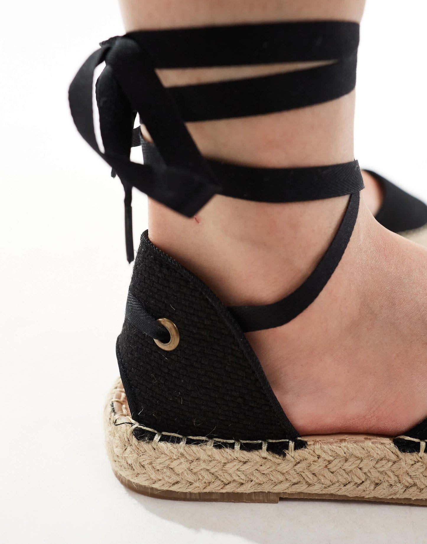 Truffle Collection ankle tie espadrilles in black