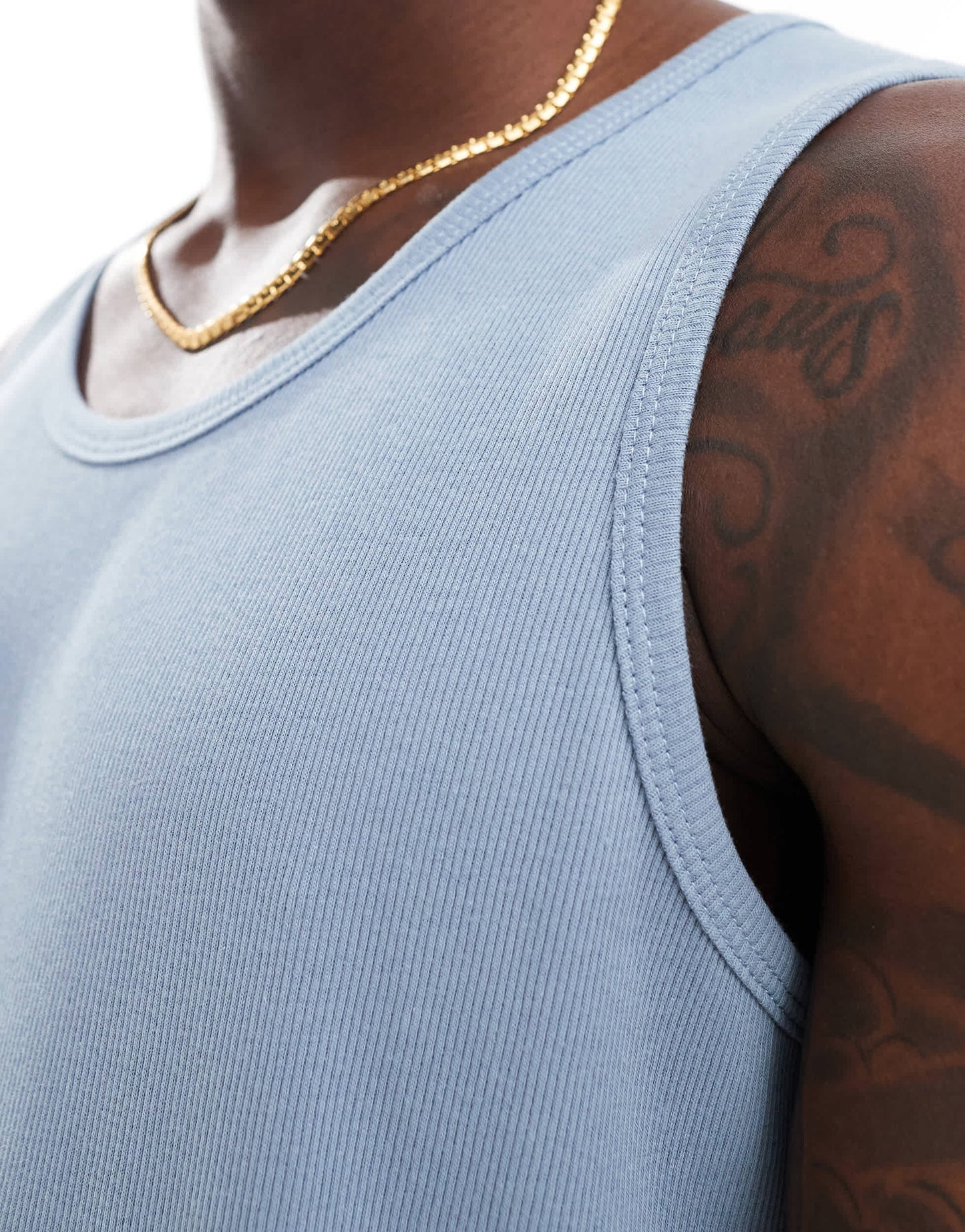 Brave Soul ribbed classic vest in steel blue