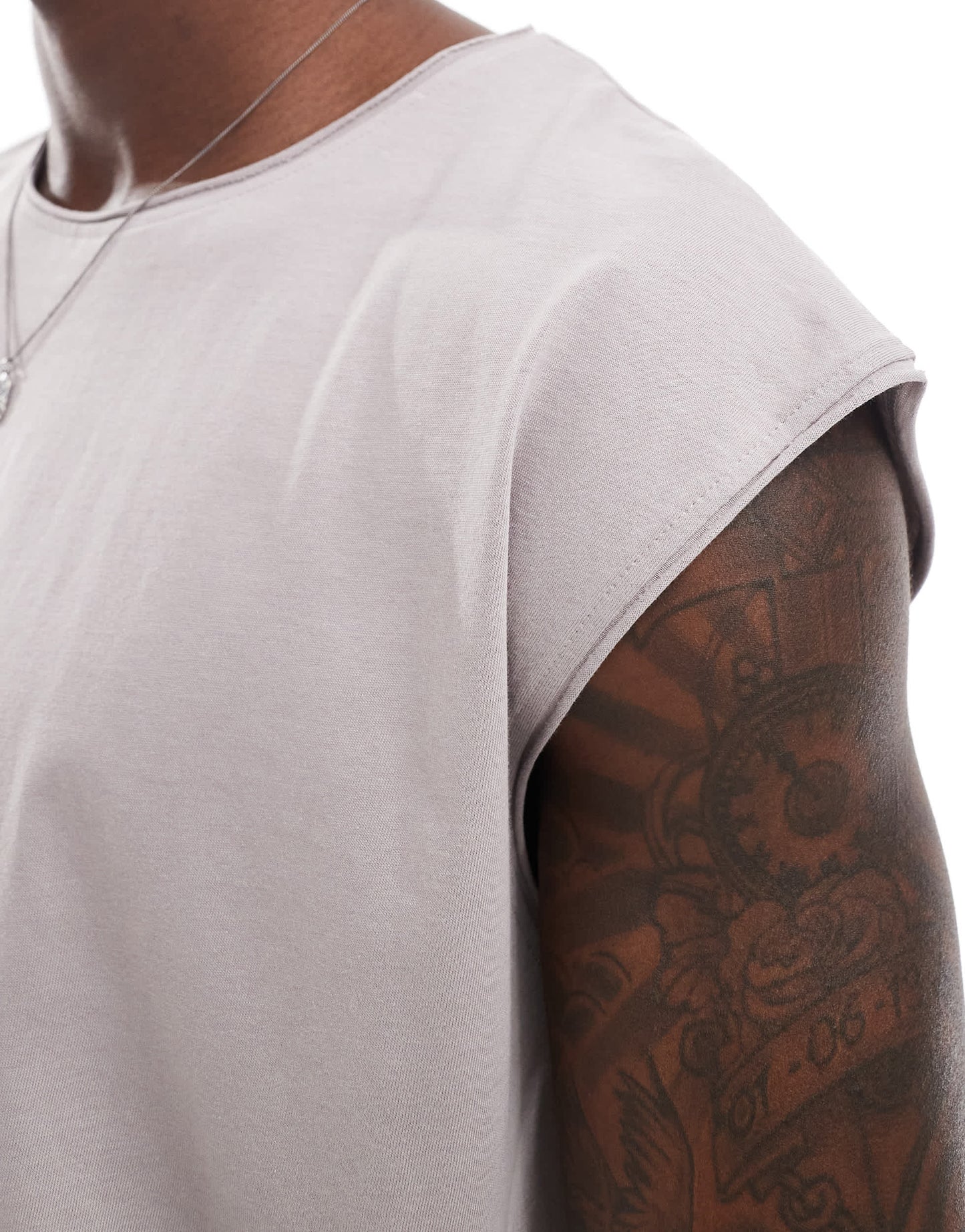 Brave Soul raw edge vest in dusty purple