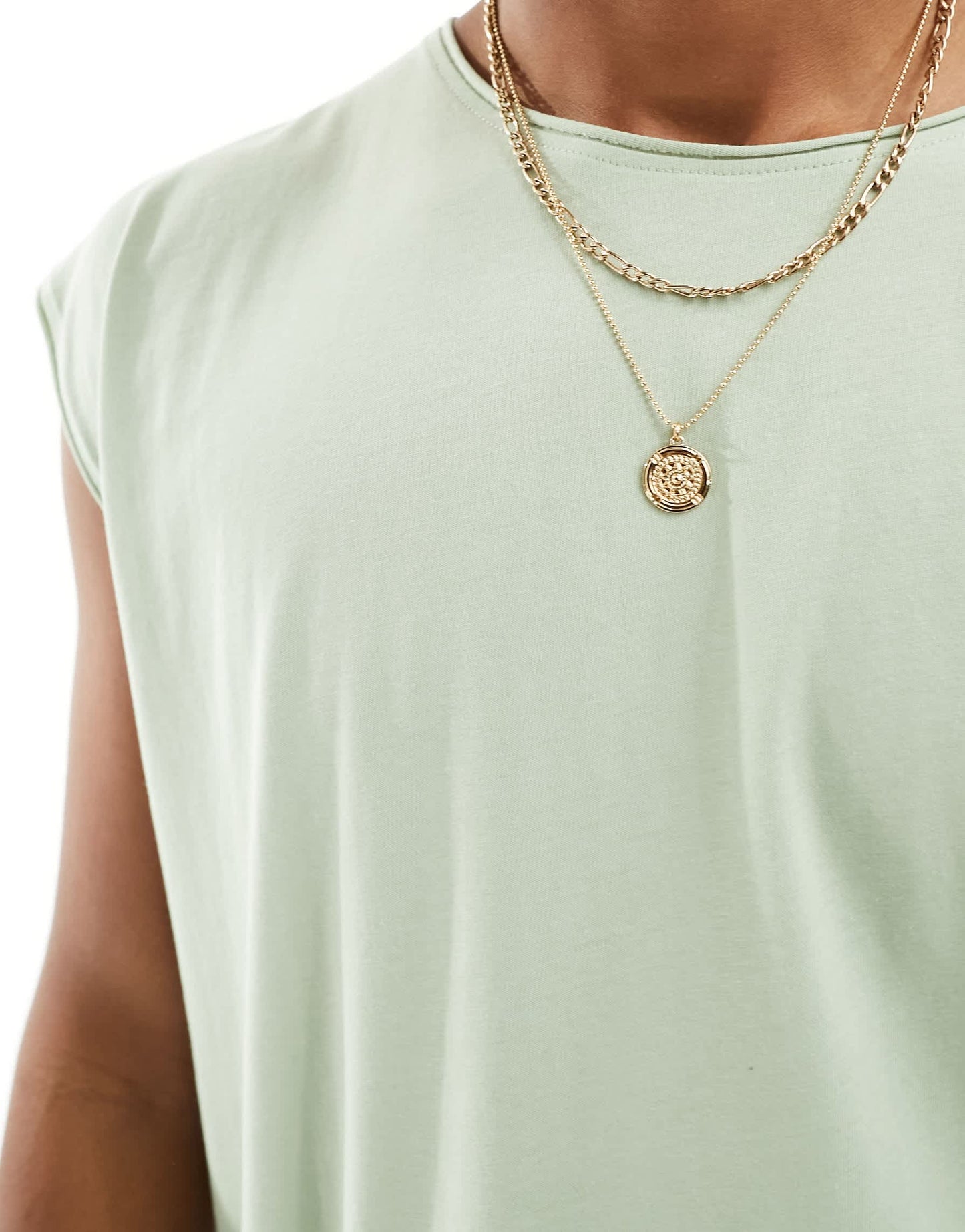 Brave Soul raw edge vest in sage green
