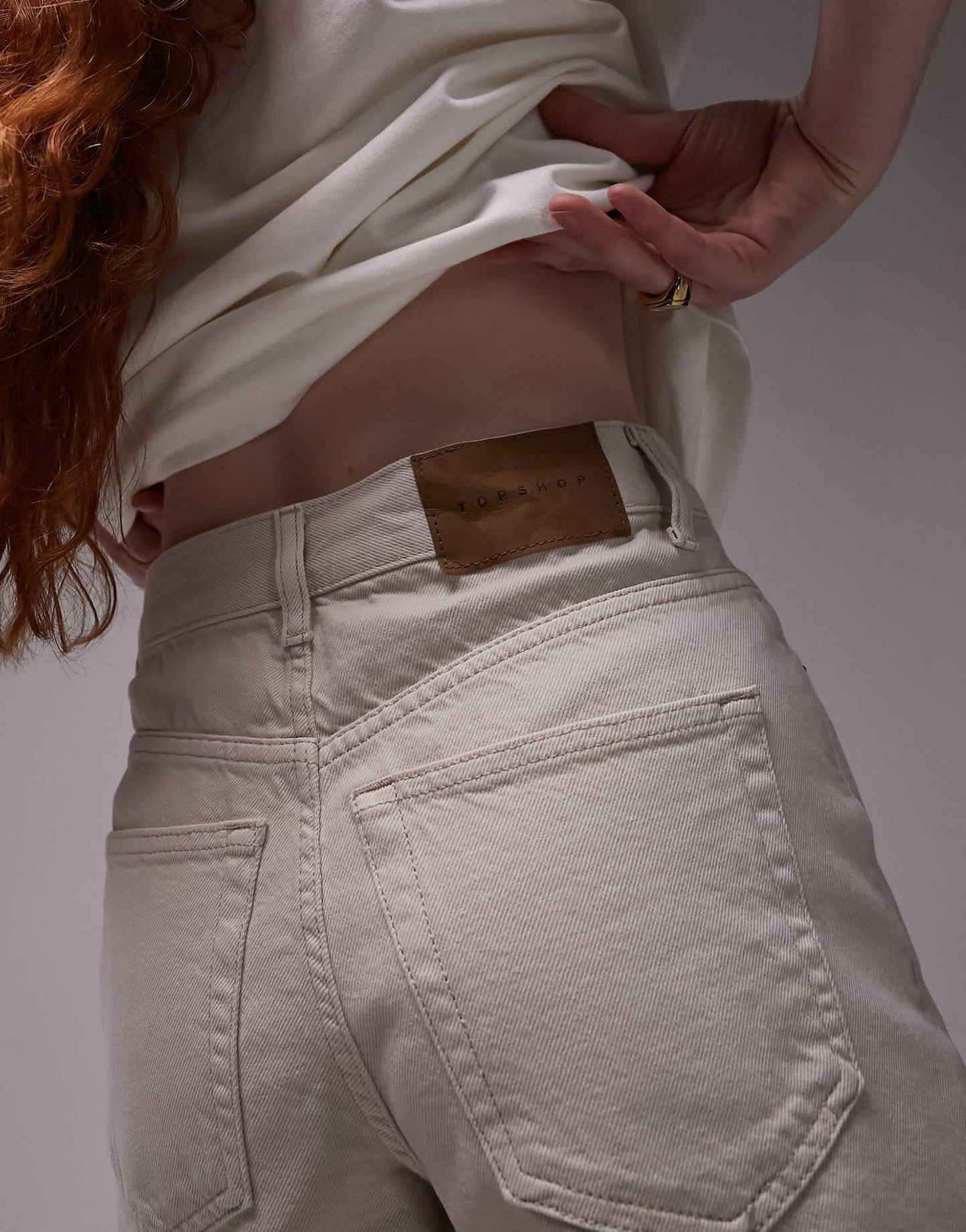 Topshop denim Editor shorts in white
