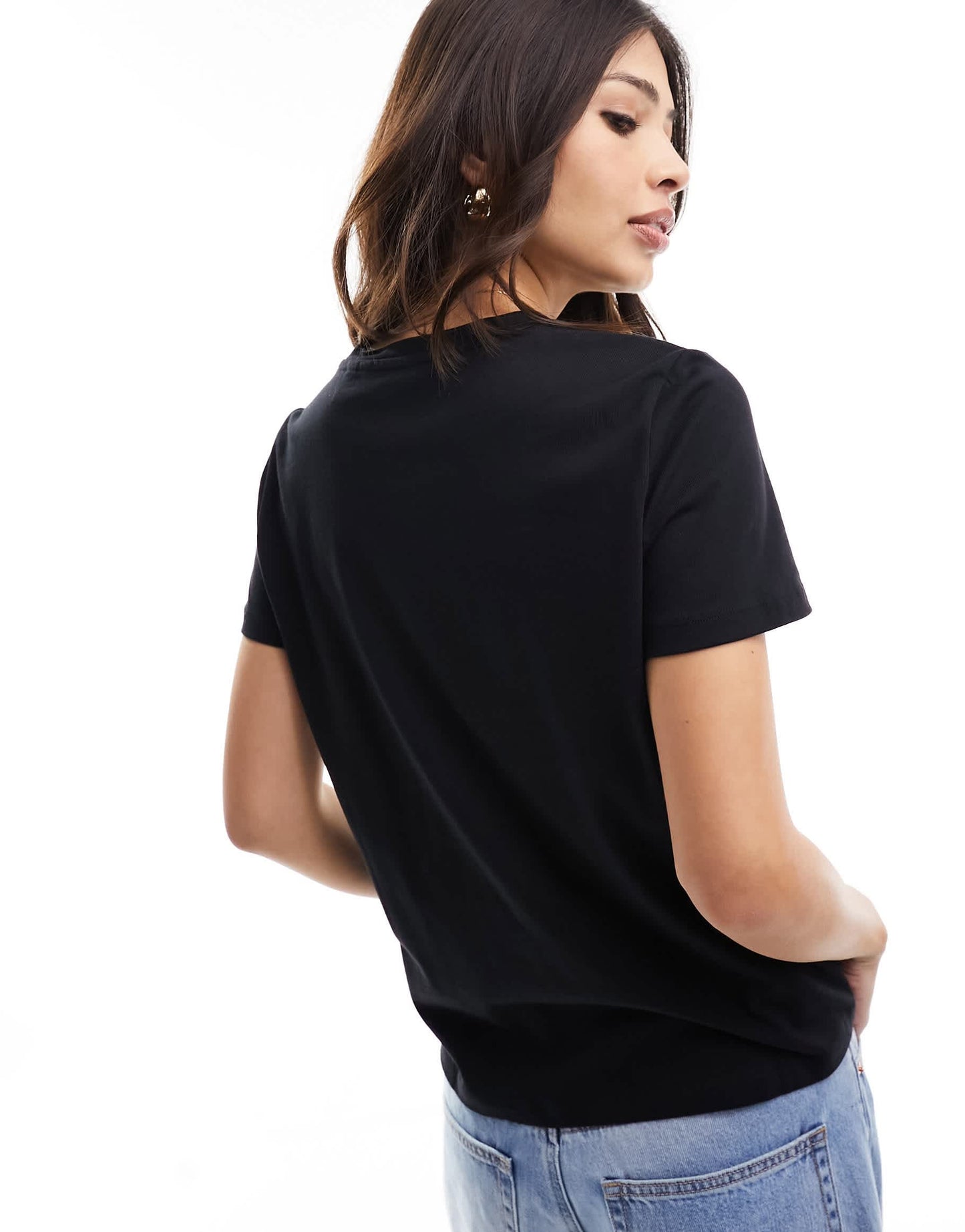 Vero Moda t-shirt with embroidered face in black