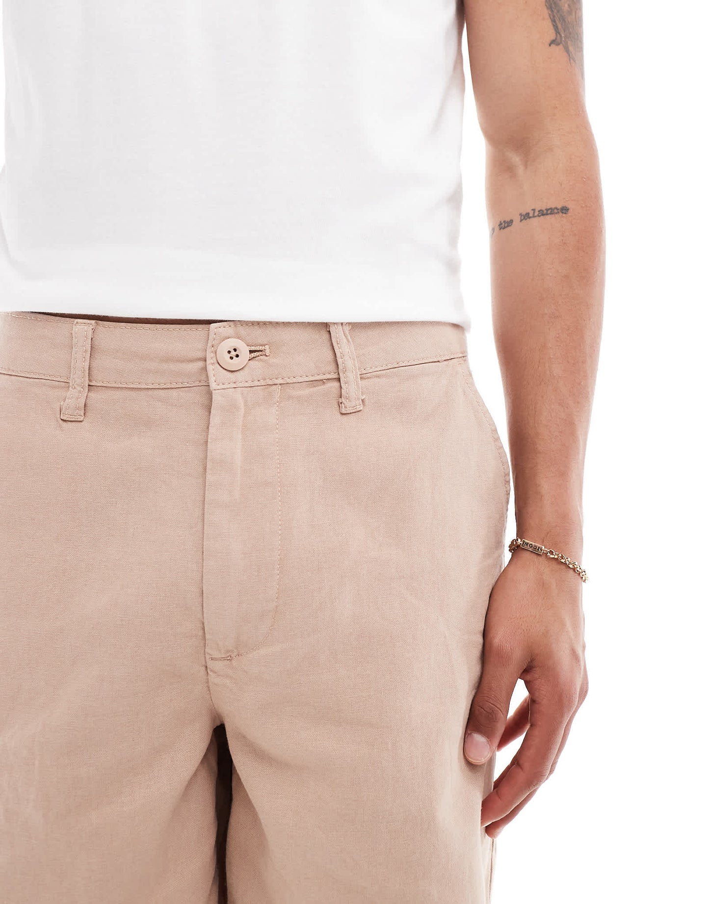 ASOS DESIGN wide linen shorts in brown
