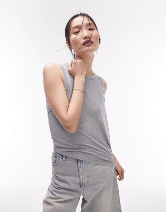Topshop soft loose tank top in sage