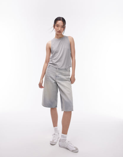 Topshop soft loose tank top in sage