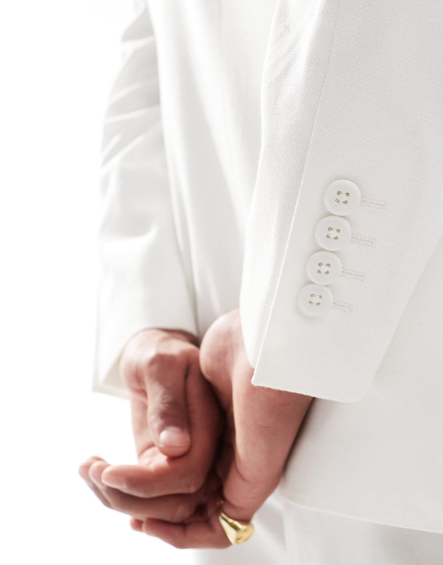 ASOS DESIGN double breasted suit jacket in white