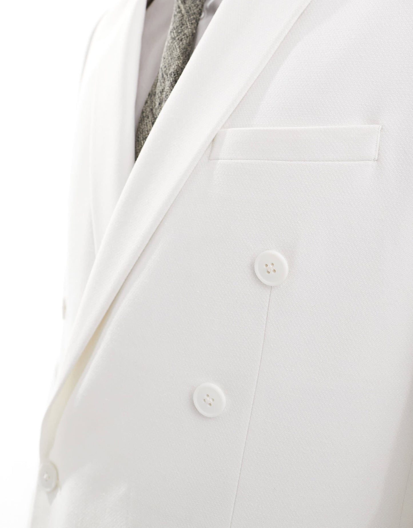 ASOS DESIGN double breasted suit jacket in white