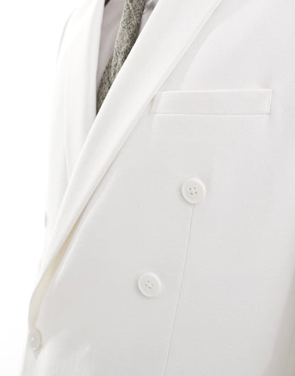 ASOS DESIGN double breasted suit jacket in white