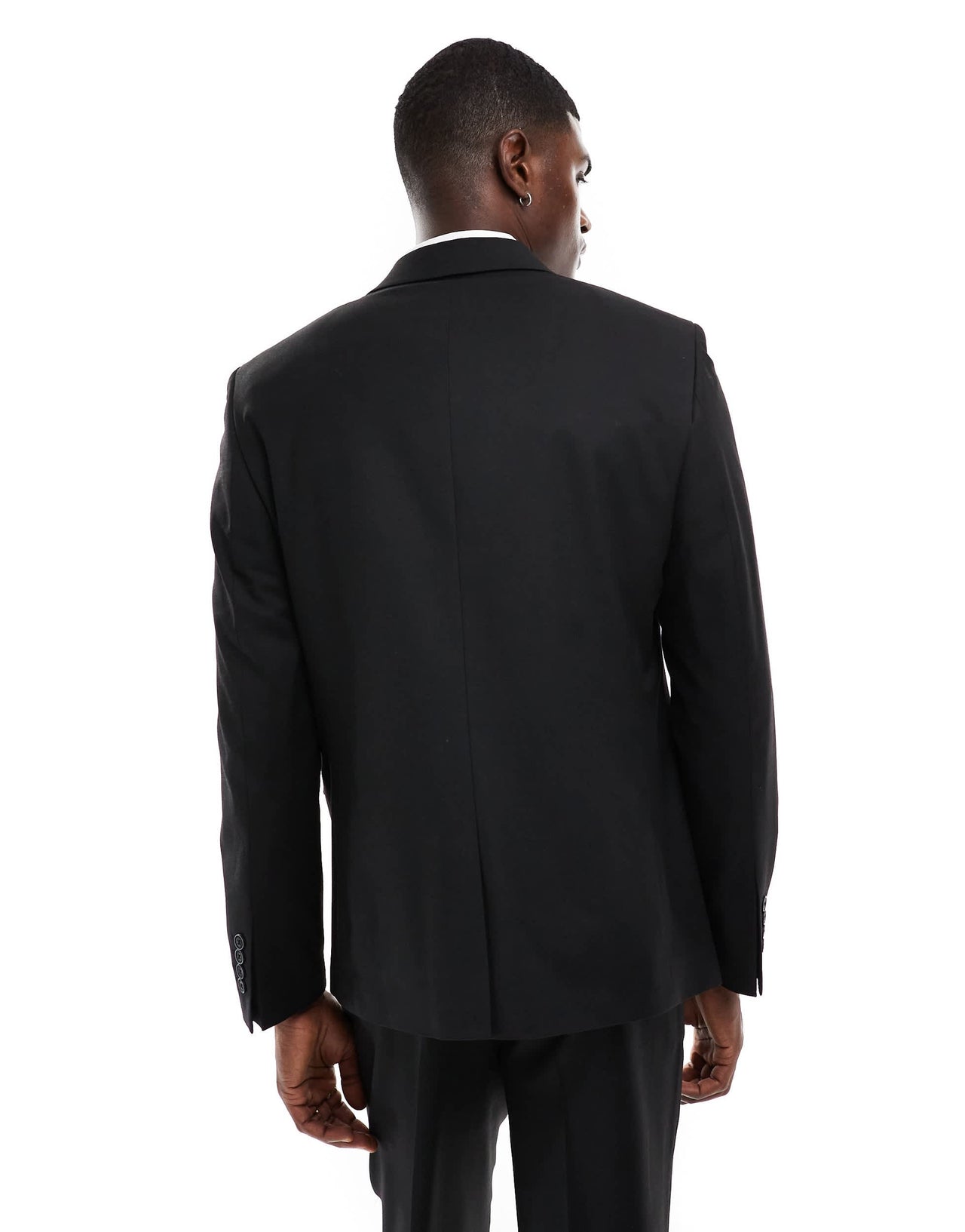 ASOS DESIGN regular fit suit jacket with wool in black