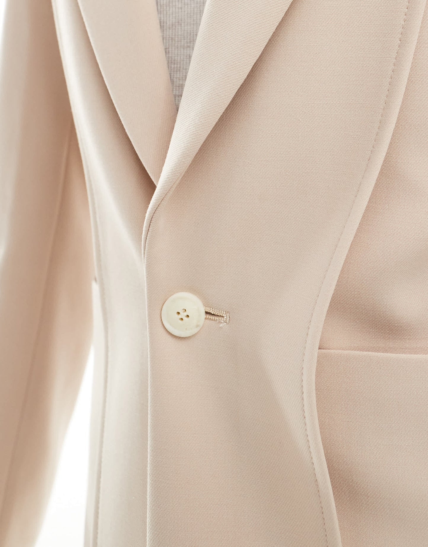 ASOS DESIGN slim fit suit jacket with panel detail in stone