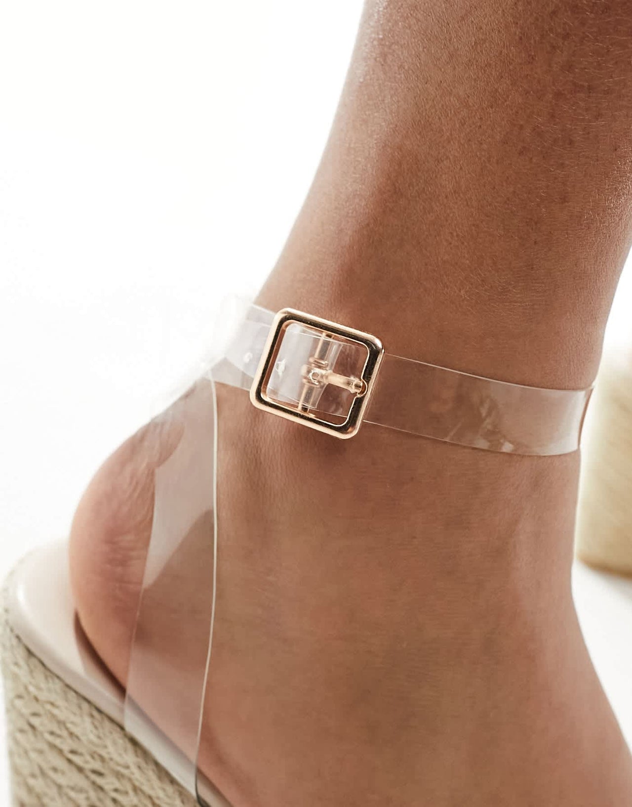 South Beach espadrille wedge sandals in clear