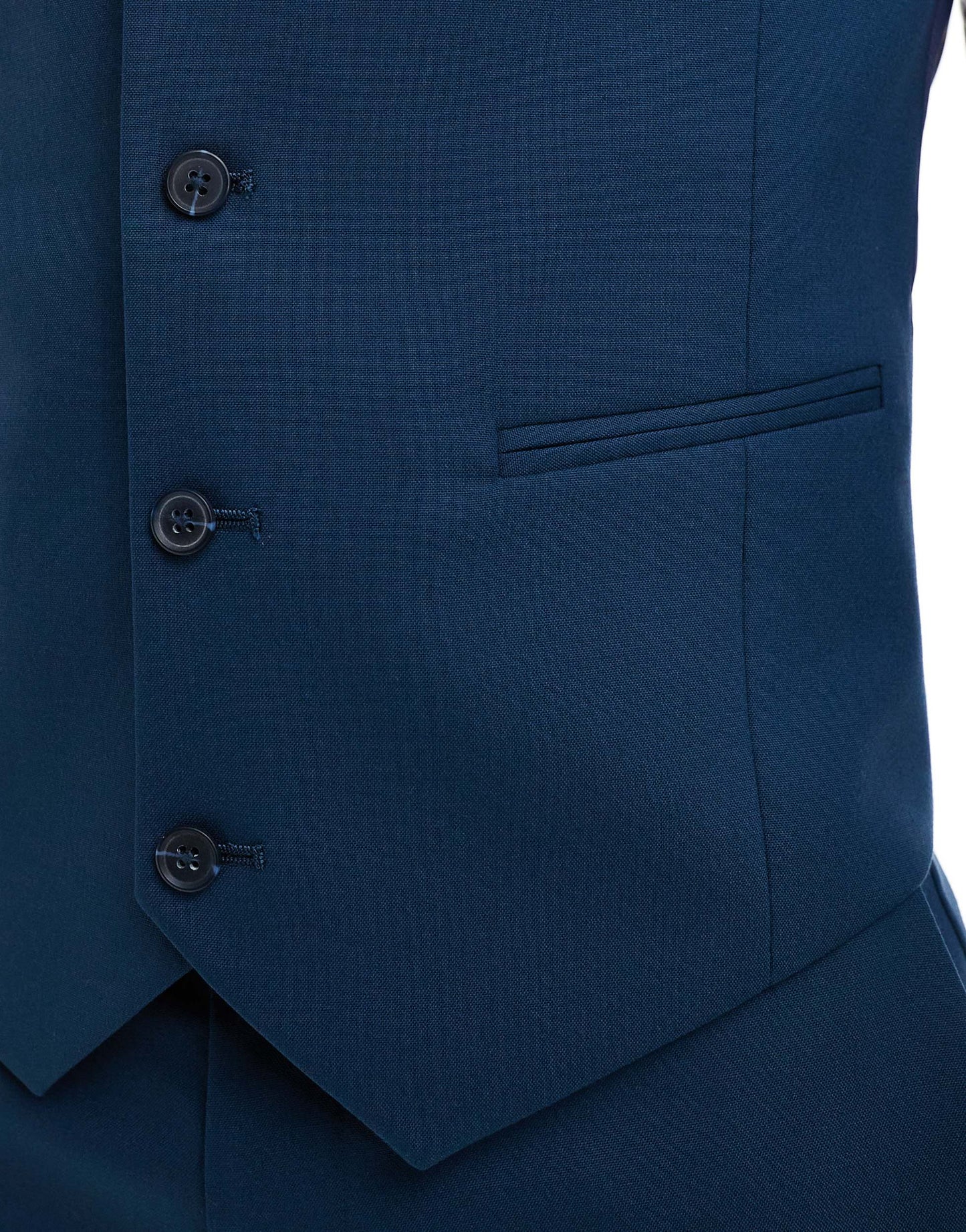 ASOS DESIGN skinny suit waistcoat in blue