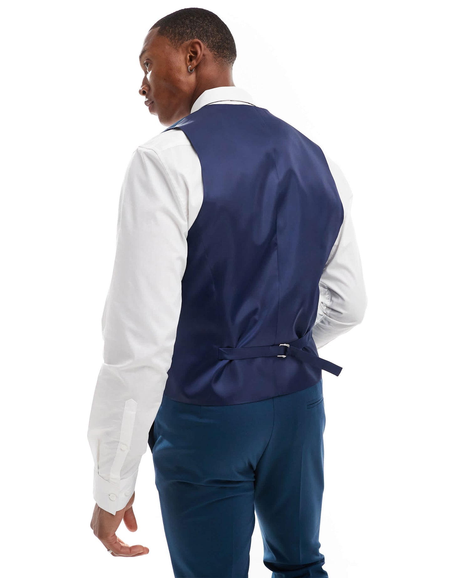 ASOS DESIGN skinny suit waistcoat in blue