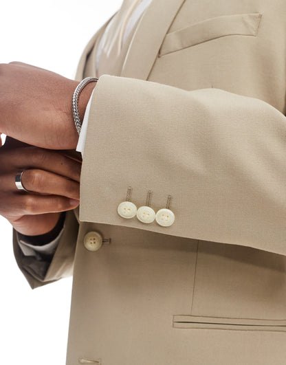 ASOS DESIGN skinny suit jacket in stone