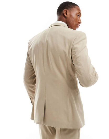 ASOS DESIGN skinny suit jacket in stone