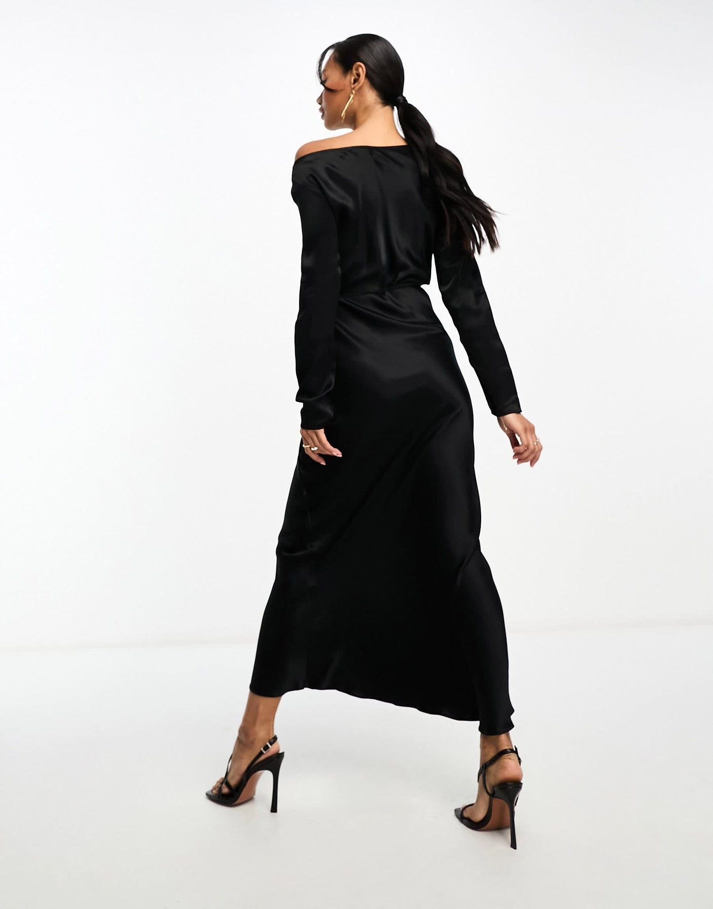River Island long sleeve seem detail dress in black