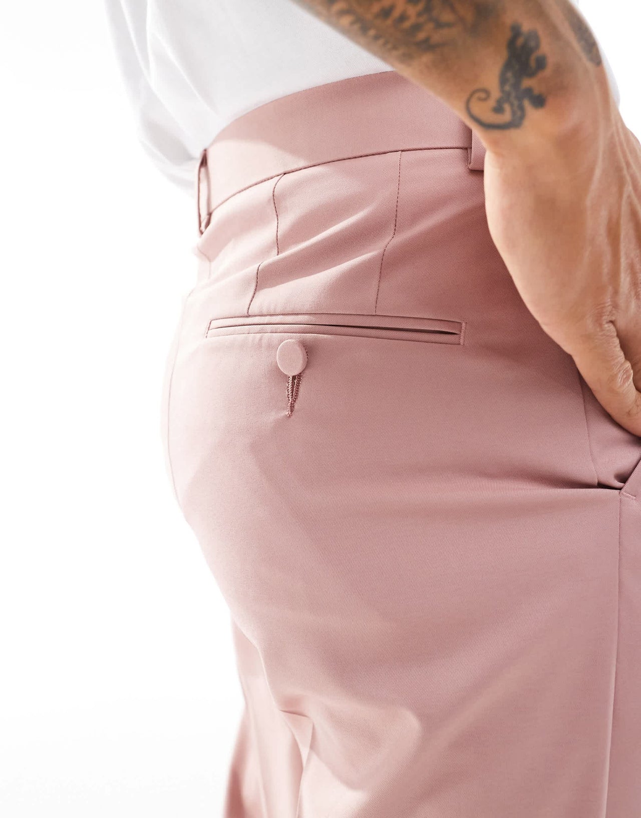 ASOS DESIGN straight suit trouser in pink