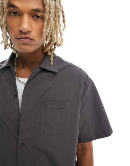 Sixth June co-ord nylon shirt in grey