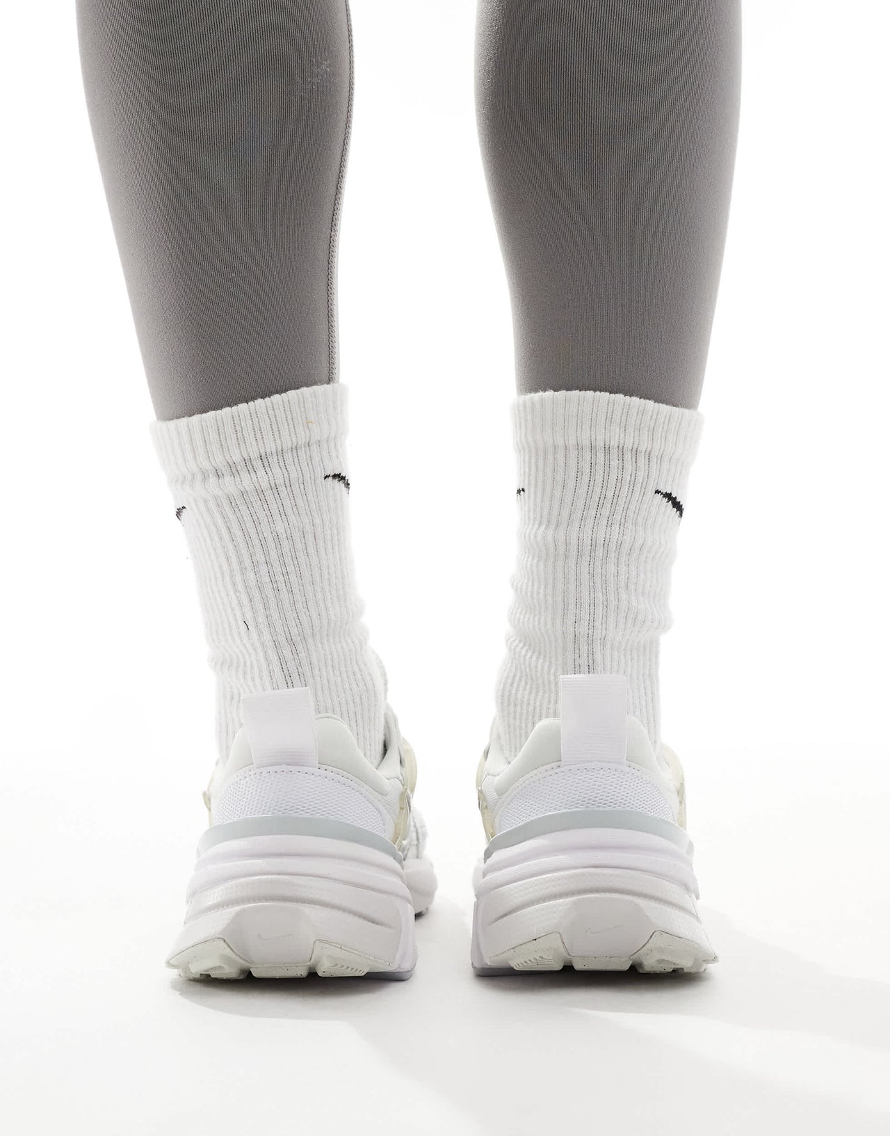 Nike V2K Run trainers in white and silver