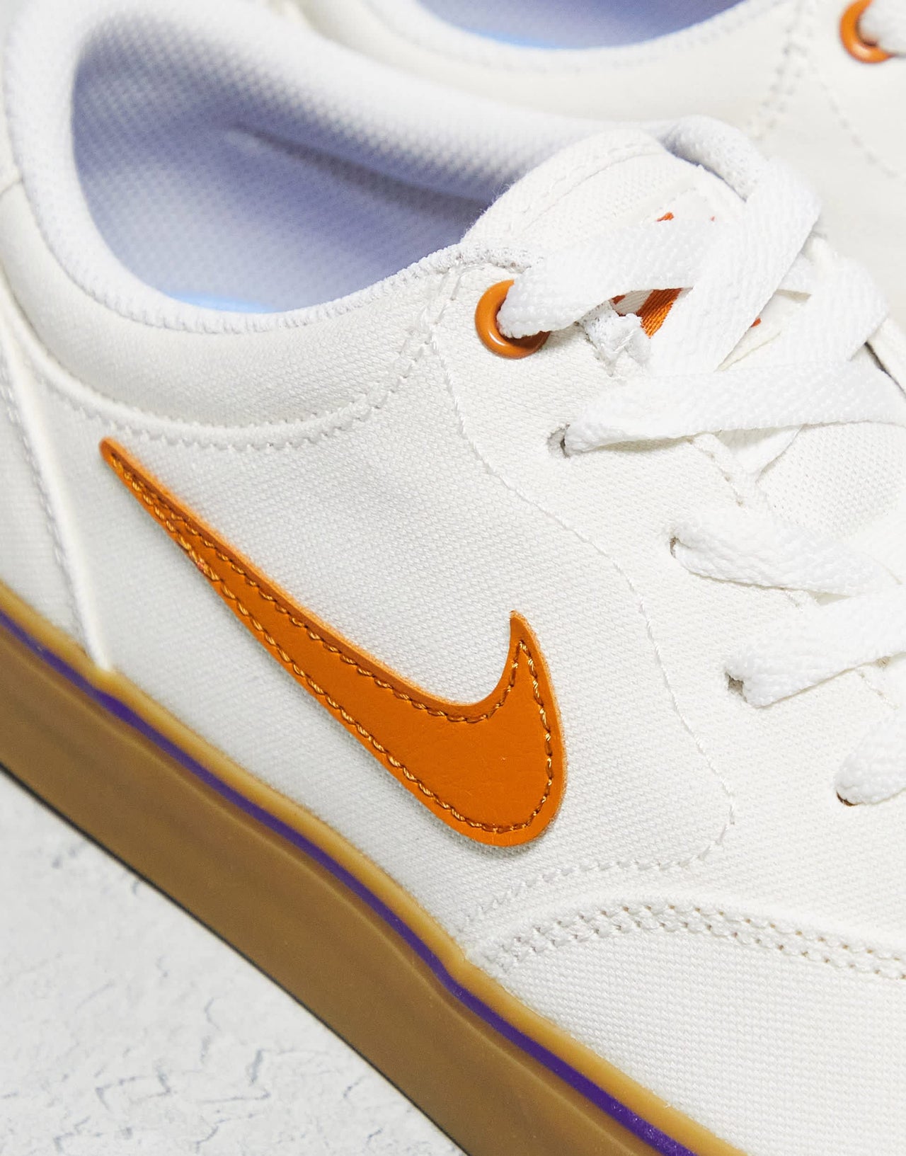Nike SB Chron 2 canvas trainers in white and orange