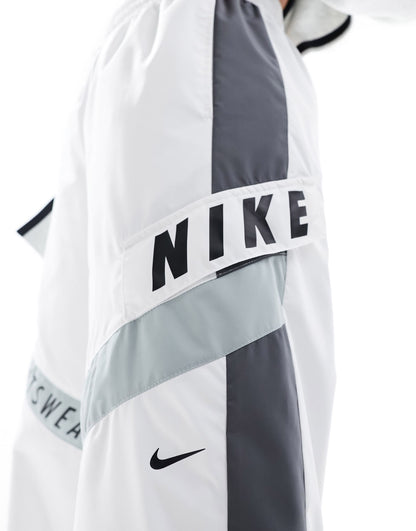 Nike Streetwear woven trackpant in white and grey