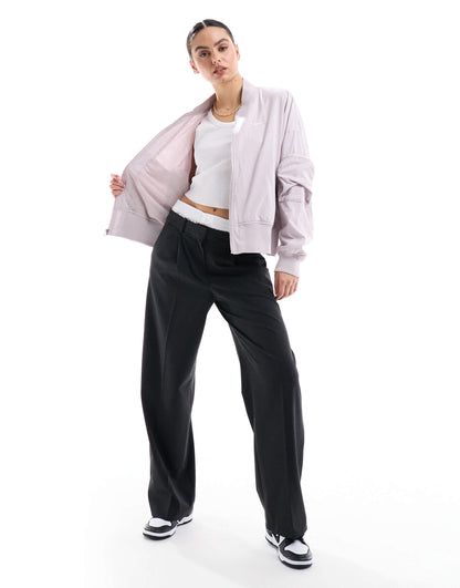 Nike essenitals oversized bomber jacket in light pink