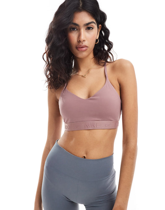 Nike Indy Training Dri-FIT light support bra in smokey mauve