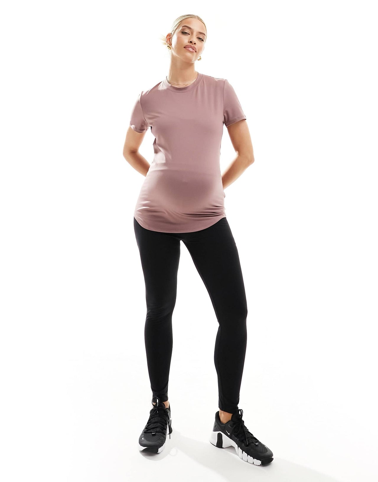 Nike One Training maternity t-shirt in mauve