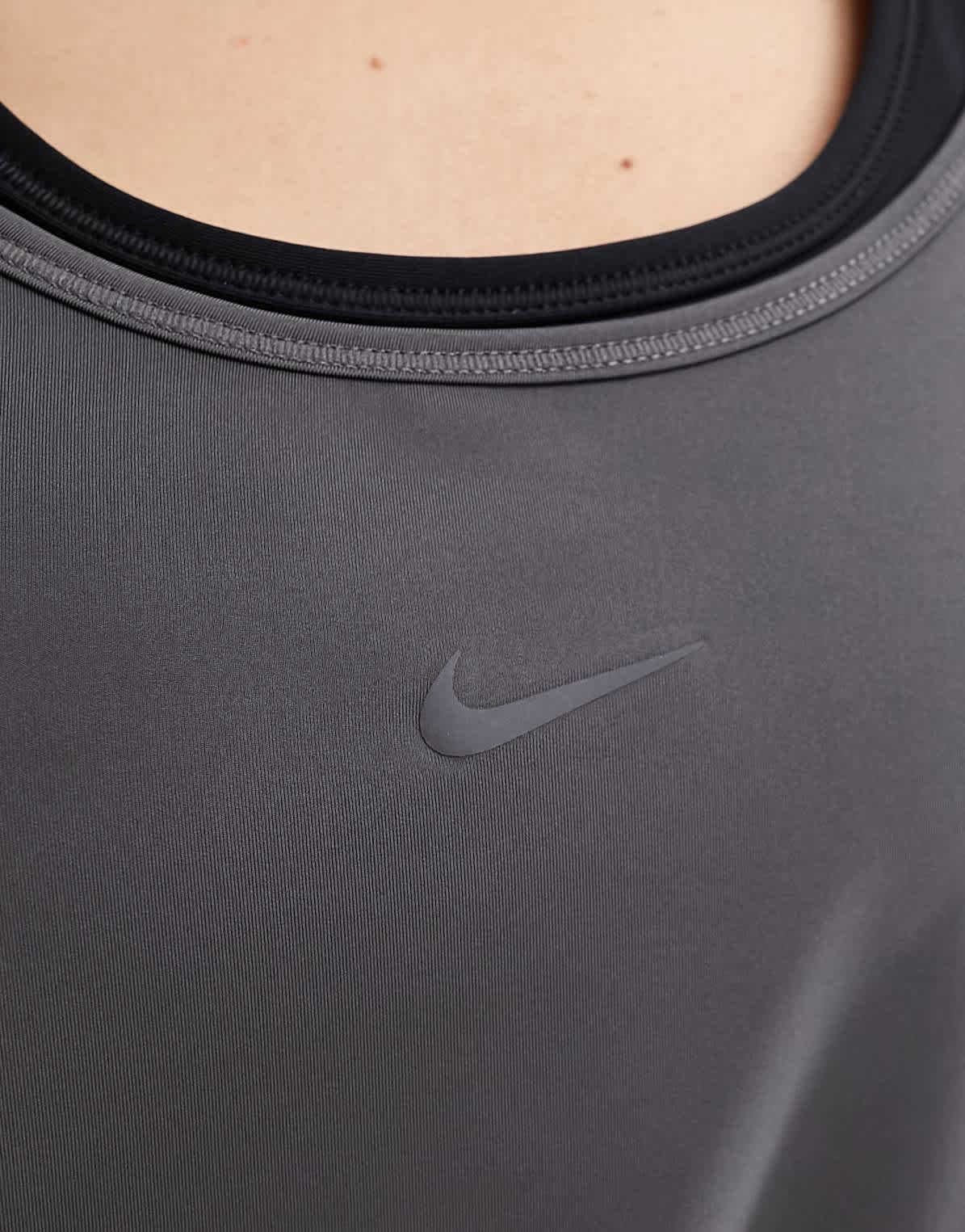 Nike One Training Dri-Fit classic strappy tank top in iron grey