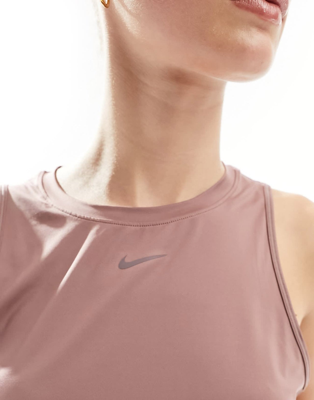 Nike One Training Dri-Fit classic tank top in smokey mauve