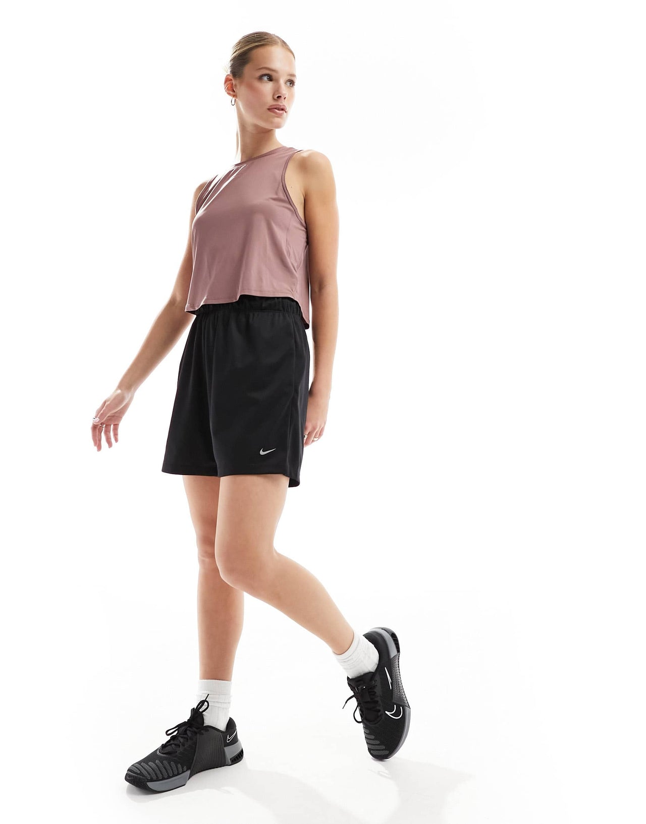 Nike One Training Dri-Fit classic tank top in smokey mauve