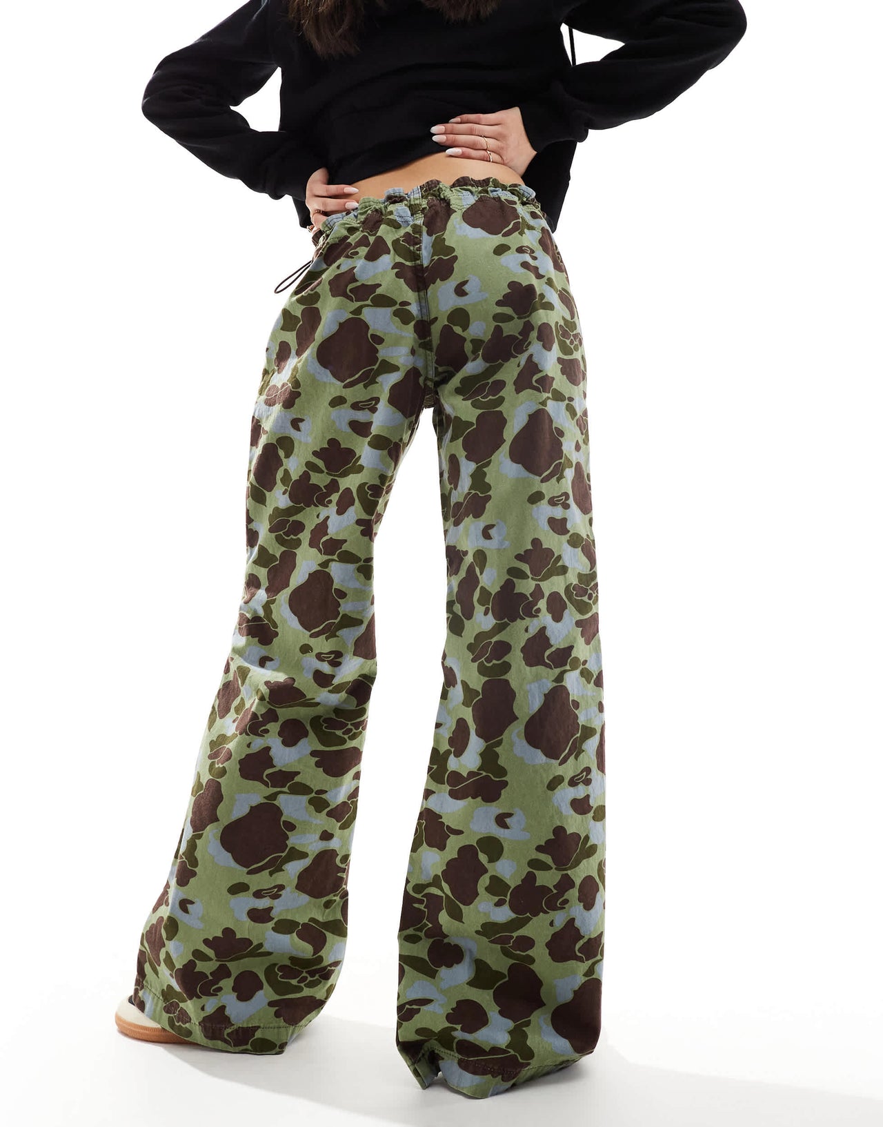 COLLUSION low rise camo trousers