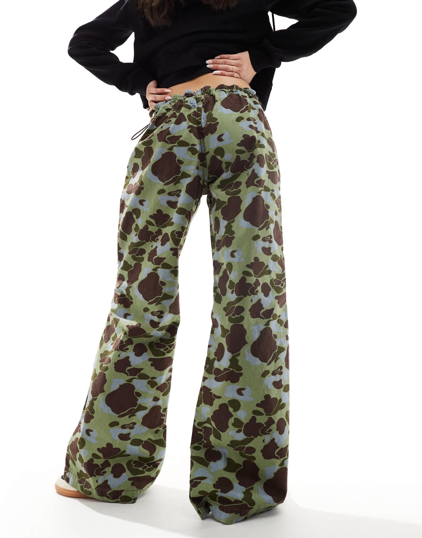 COLLUSION low rise camo trousers