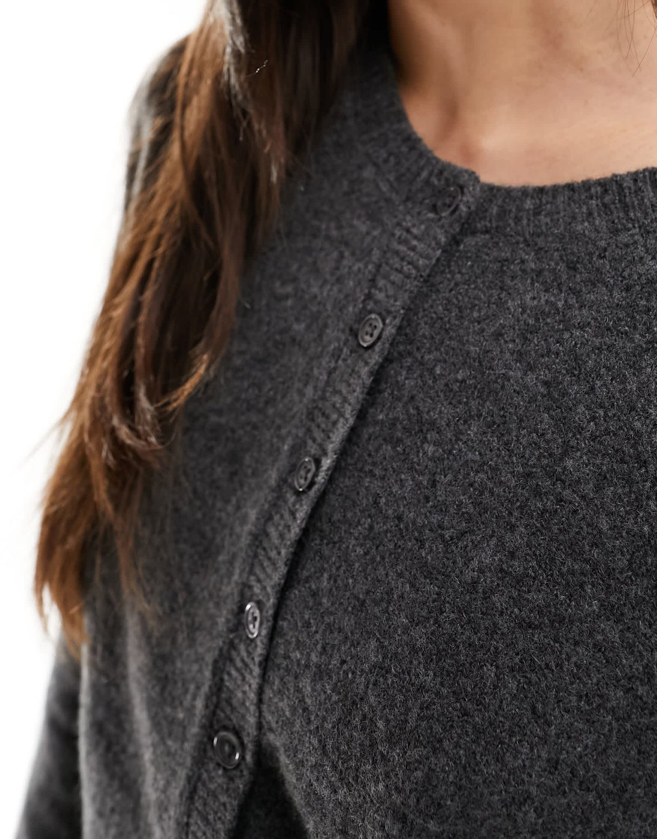 Stradivarius soft touch cardigan in dark grey