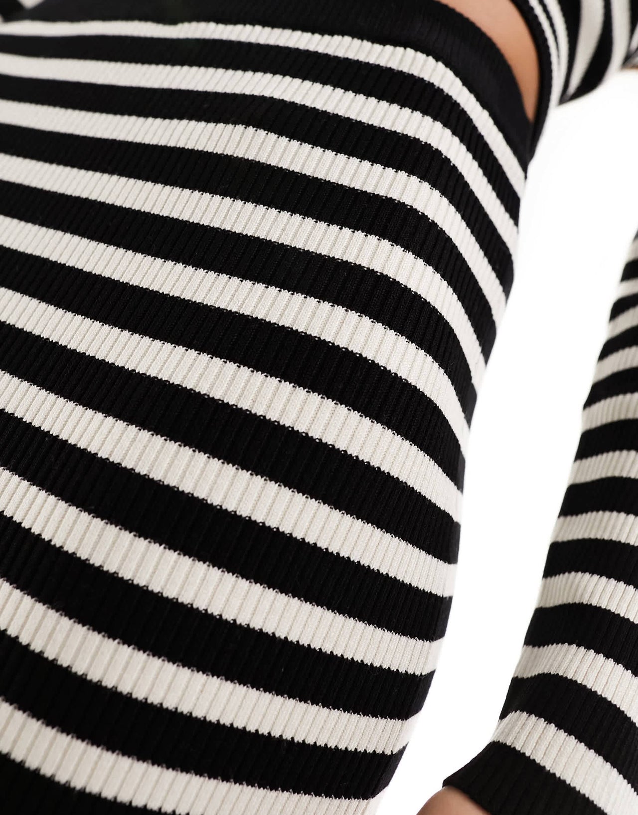 Stradivarius knitted maxi skirt co-ord in stripe