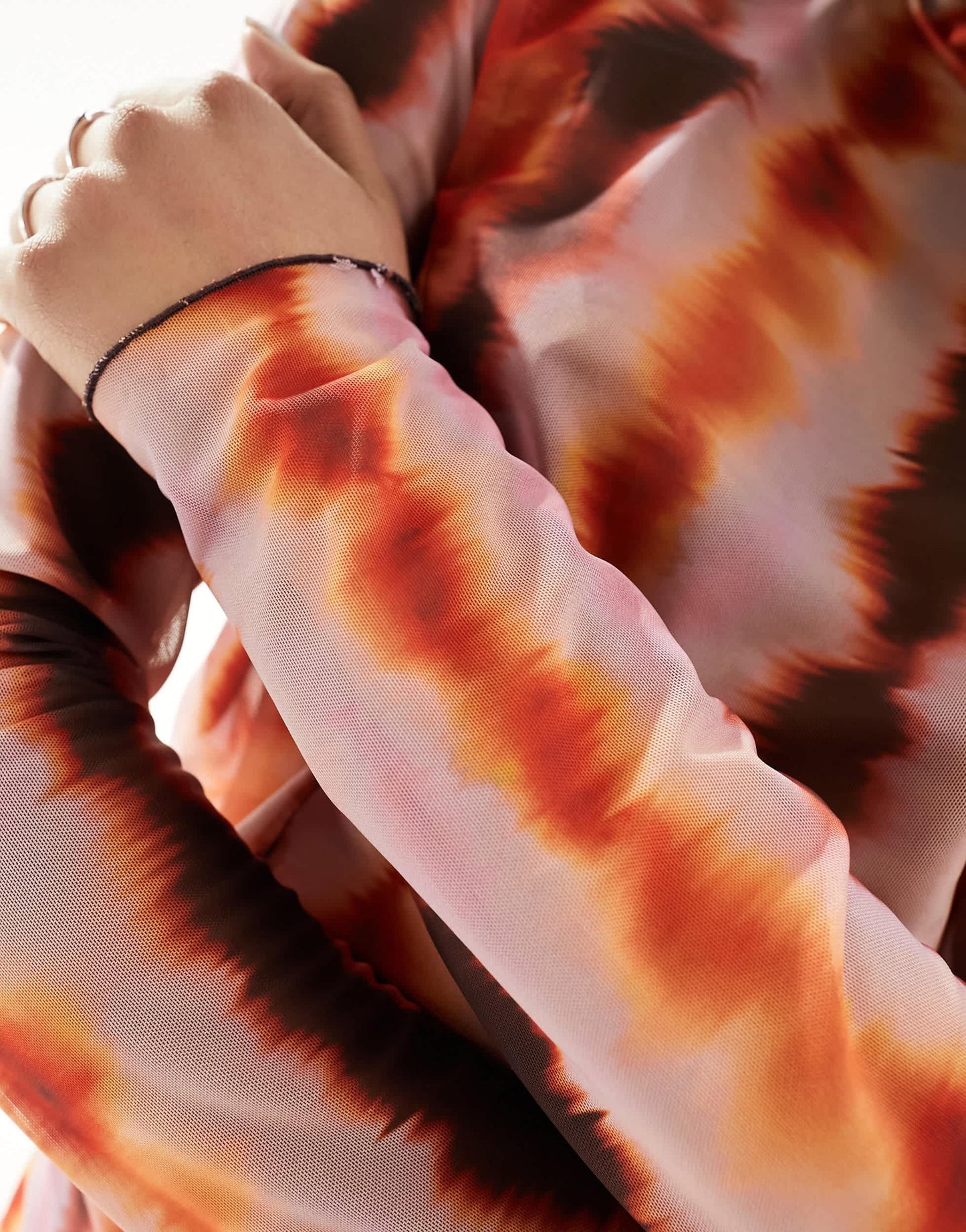 Pieces high neck tye die jersey top co-ord in multi
