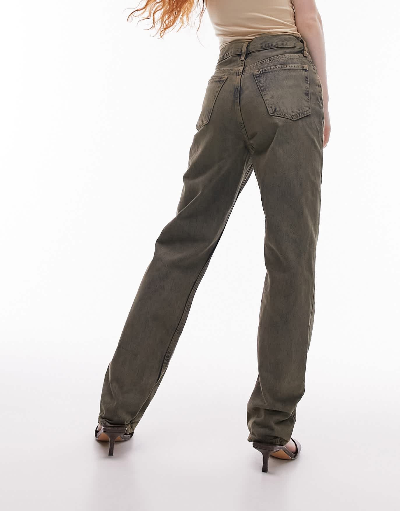 Topshop Dad mid rise jeans in grunge tint